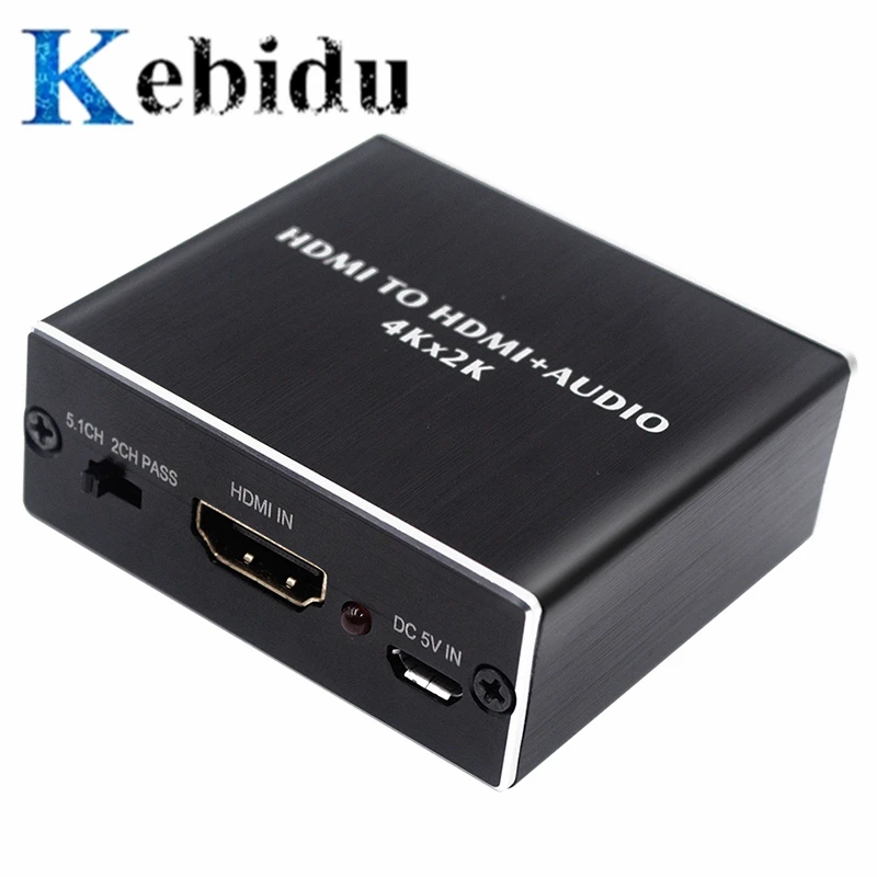 

KEBIDU 4K x 2K HDMI audio extractor + Optical TOSLINK SPDIF + 3.5mm Stereo Audio Extractor Converter HDMI Audio Splitter