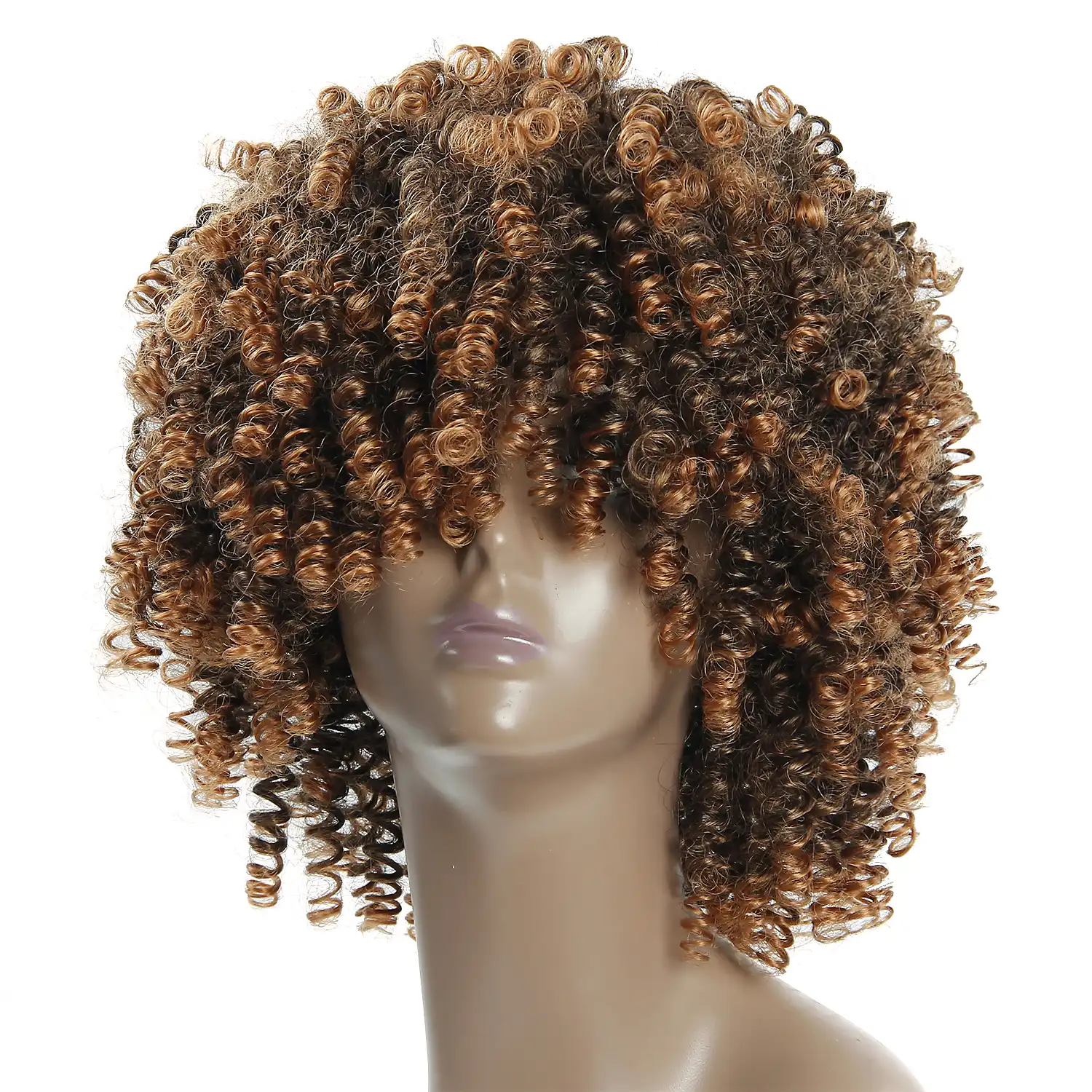 Afro Wig Hair Kinky Curly Synthetic Bangs Wig For Black