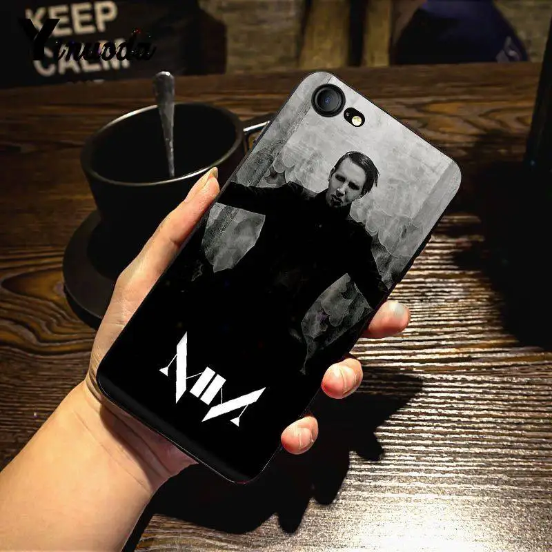 Чехол Yinuoda для iPhone 7 6 X Marilyn Manson оболочка сделай сам цветной чехол телефона 7X6 6S 8 Plus 5