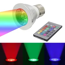 4 шт./лот RGB светодиодный светильник 3 Вт E27 E14 GU10 Светодиодный точечный светильник 85-265 в многократное изменение цвета с дистанционным управлением RGB светильник ing