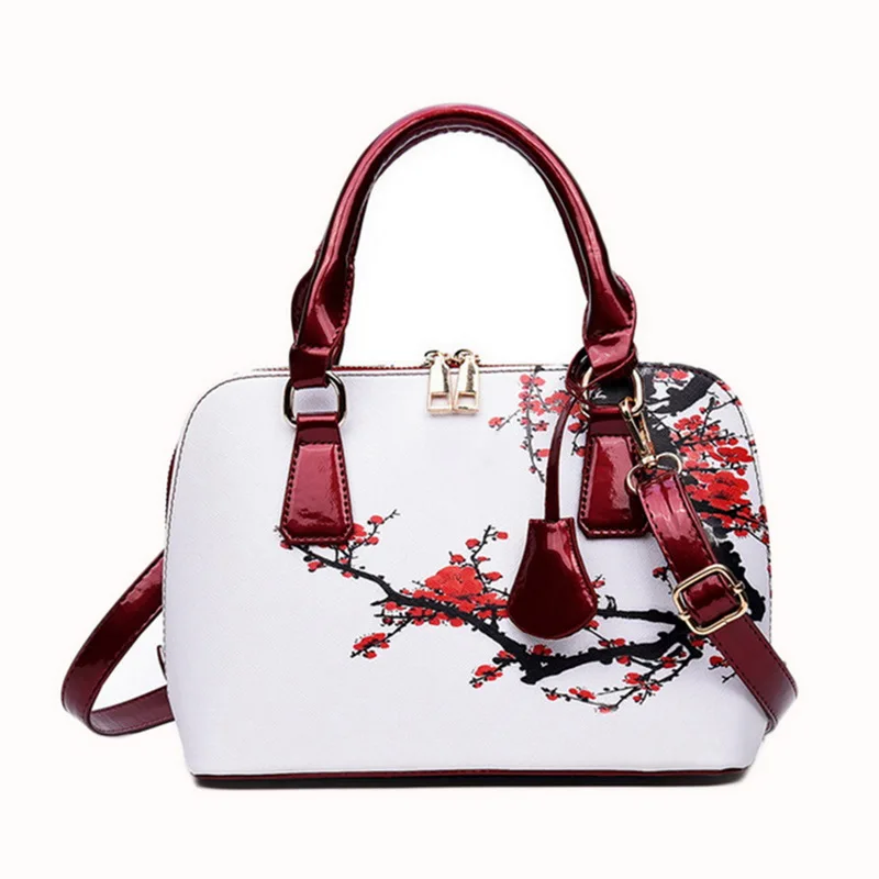 WENYUJH сумки с принтом для женщин дизайнерские сумки известный бренд Женская сумка для покупок Оболочка Элегантные Цветочные Роскошные сумки на плечо - Цвет: white