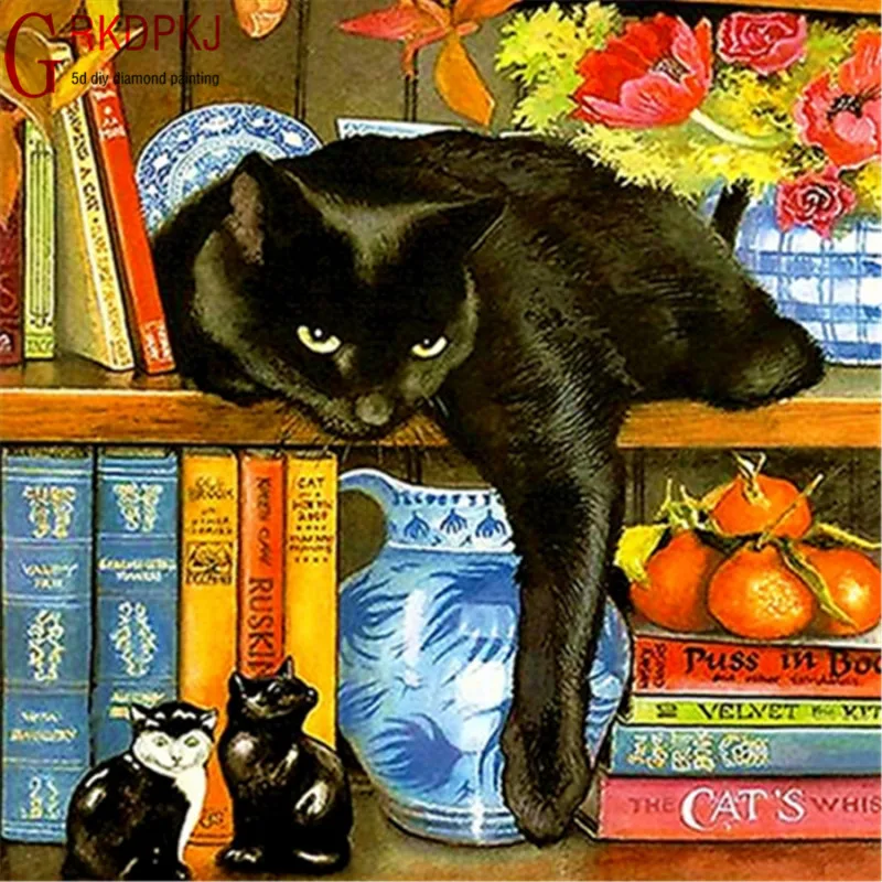 5D Diy الماس اللوحة ، الماس التطريز ، المنزل الديكور ، الحرف ، فسيفساء ، عبر غرزة ، خزانة ، أسود القط ، كتاب ، الزهور 5D Diy الماس اللوحة ، الماس التطريز ، المنزل الديكور ، الحرف ، فسيفساء ، عبر غرزة ، خزانة ، أسود القط ، كتاب ، الزهور