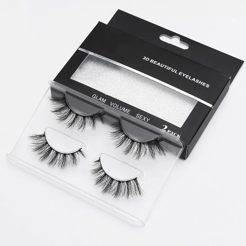 

2Pair 3D Handmade Natural Eyelashes Long Cross Eye Lash Extension Stereoscopic Curl Magnetic False Eyelashes maquiagem