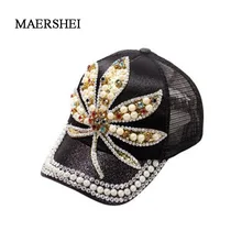MAERSHEI/ Летняя женская бейсболка со стразами, уличная Солнцезащитная шляпа для родителей и детей, регулируемый ошейник для собак, кепка для девочек, бейсболка ca