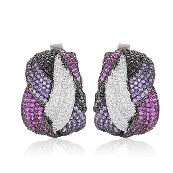 

Design Fashion Earrings Korean Luxury Bowknot AAA Cubic Zirconia Stud earings For Women Girls pendientes mujer moda