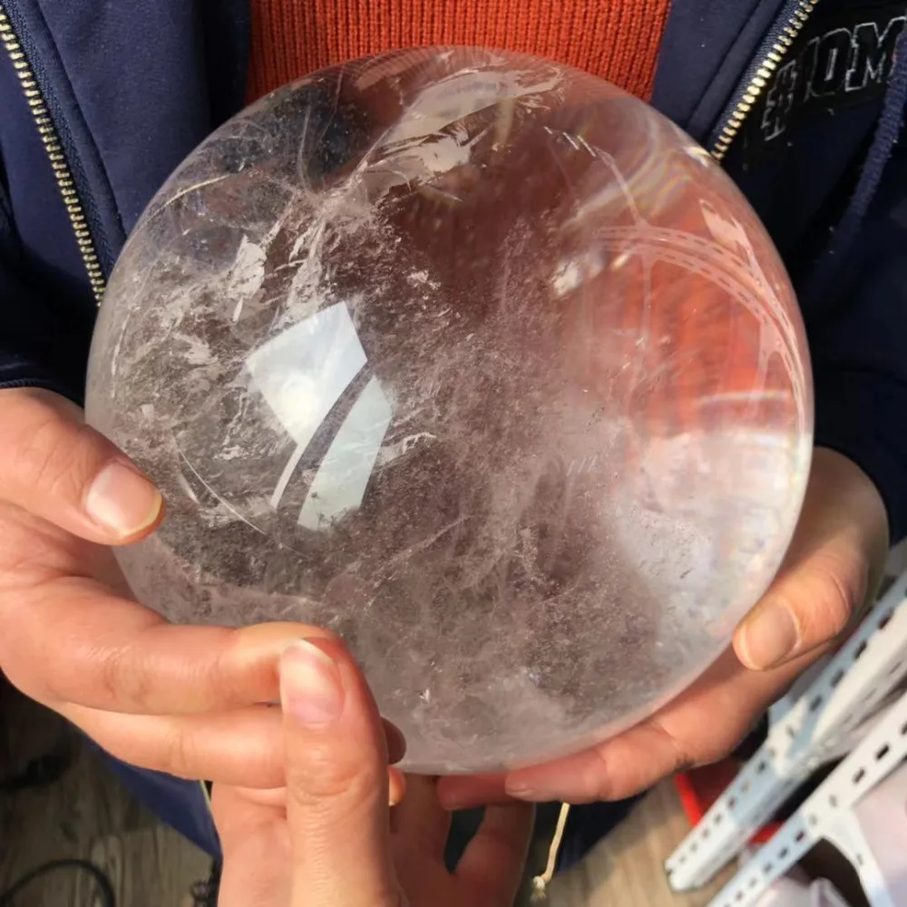 9,77 кг высококачественный натуральный прозрачный кристалл кварца Сферический камень хрустальный шар для украшения FMX1213002