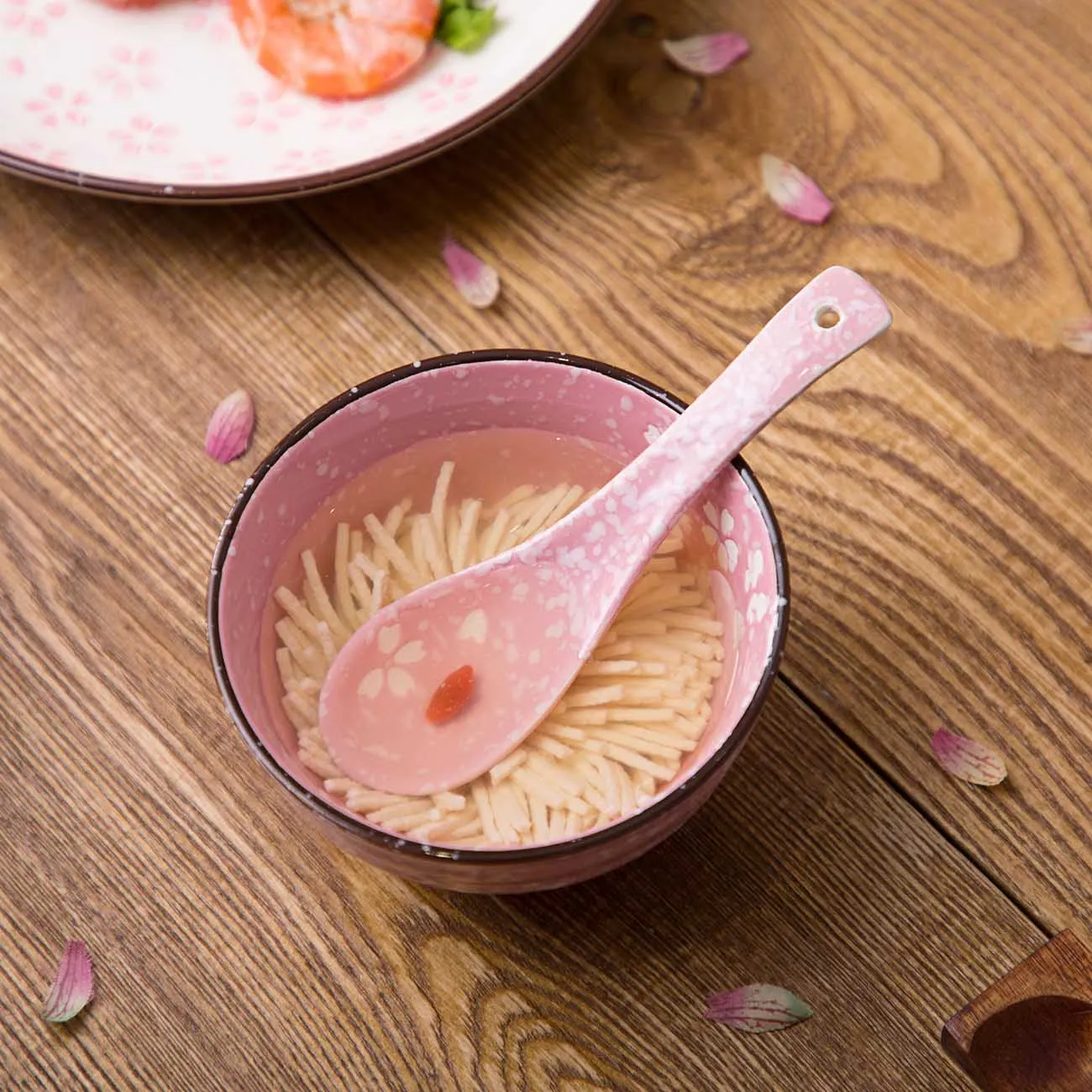 

Japanese-style Cherry Blossoms Ceramic Eating Spoon Soup Spoon Kitchen Tableware Dessert Coffee Tea Scoop Cooking Soeplepel