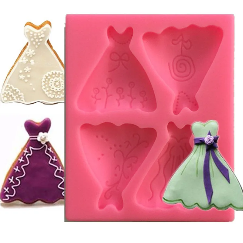 

New dresses handmade soap molds silicone cake flip sugar decorators tools