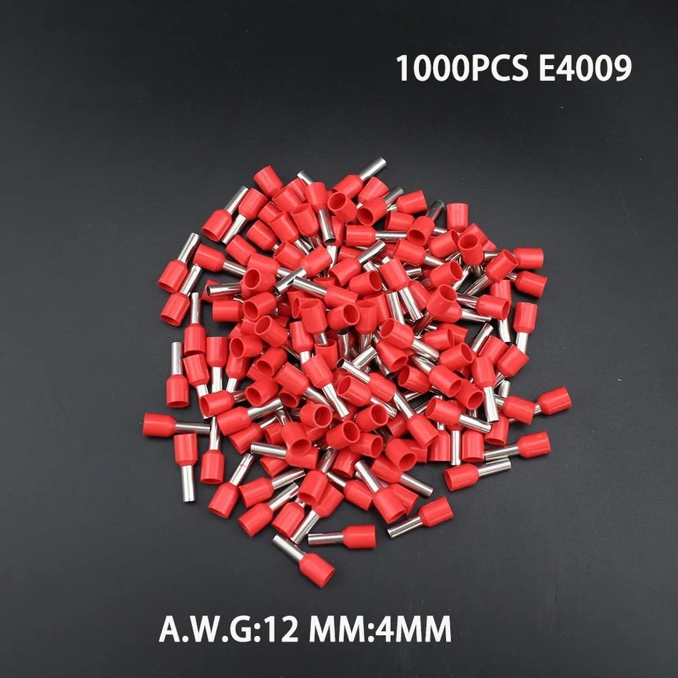100pcs E1008 E2508 E4009 E6012 Insulated Ferrules Terminal Block Cord End Wire Connector Electrical Crimp Terminal I4089513853