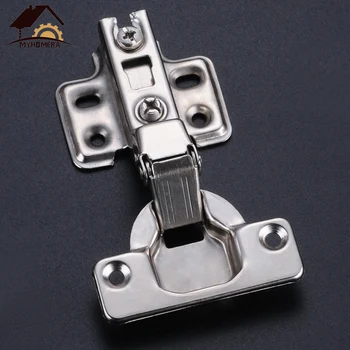 Myhomera Hinge Stainless Steel Door Hydraulic Hinges Damper Buffer Soft Close Kitchen Cabinet Cupboard Furniture FullHalfEmbed