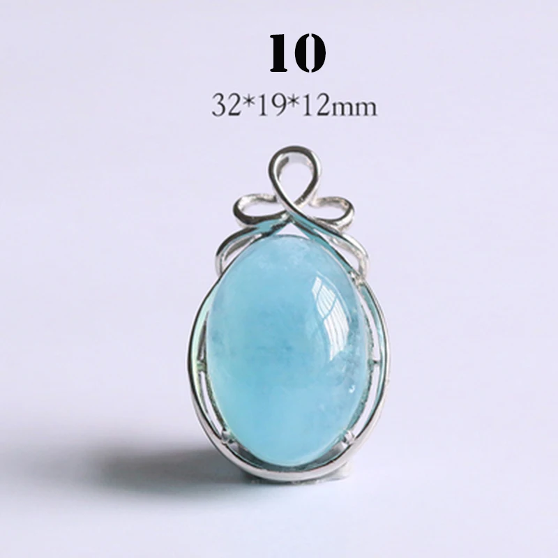 

Natural Blue Aquamarine Pendant Water Drop Clear Stone Women Man Love Party Lucky Gift 32x19mm 925 Silver Necklace Pendant