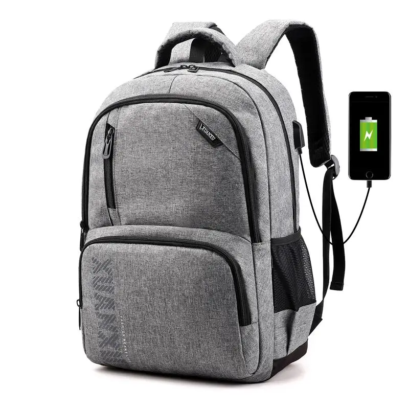 Модный мужской рюкзак, водонепроницаемый рюкзак для ноутбука, школьные сумки для подростков, мужские сумки через плечо, рюкзак - Цвет: Gray
