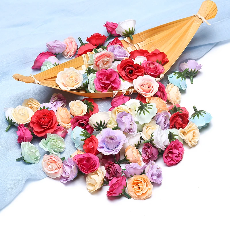 

20 pcs 3cm Silk Rose Artificial Flower DIY Flower head Decoration Items Wreath Handicraft Flowers Fake Simulation Flower