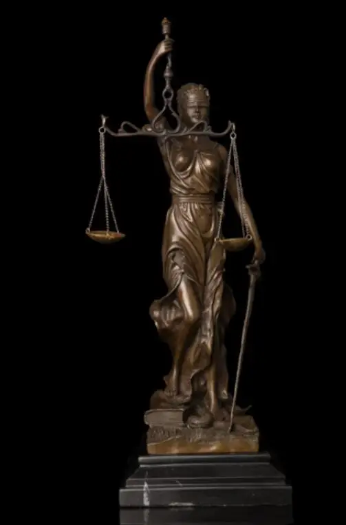Handmade justice Small Lady Scales Justice Lawyer Themis Statue Bronze