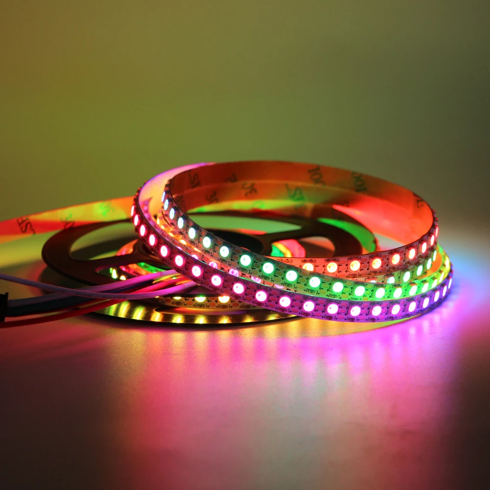 

LED Strip light WS2812B ws2812 8mm 60Pixels/m 144Pixel/m Programmable Individual Addressable RGB 3535 SMD Dream Color lamp 2m 1m