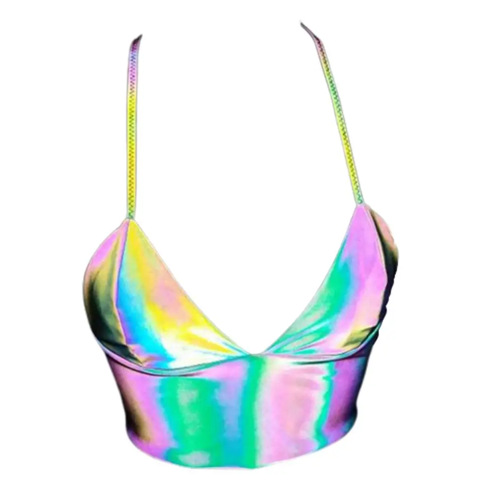 

Crop Tops Women 2019 Femme Summer Women's Sexy Deep V Reflective Camisole Iheartraves Top Crop Top Bralette Ladies Shein