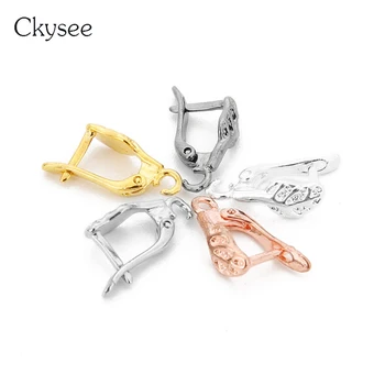 

Ckysee 10Pcs/lot 10x19mm Gold Silver U Shape Earring Clips Clasps Leave Ear Hooks Base Setting For Earring Diy Jewelry Making