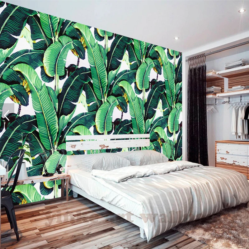 Southeast Asia Style Custom Banana Leaf 3d Wallpaper Bedroom Restaurant  Background Home Decor Living Room Mural Wallpaper - Wallpapers - AliExpress