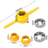6 pcs/Set PVC Thread Maker Yellow Pipe Threader Tool Set 1/2