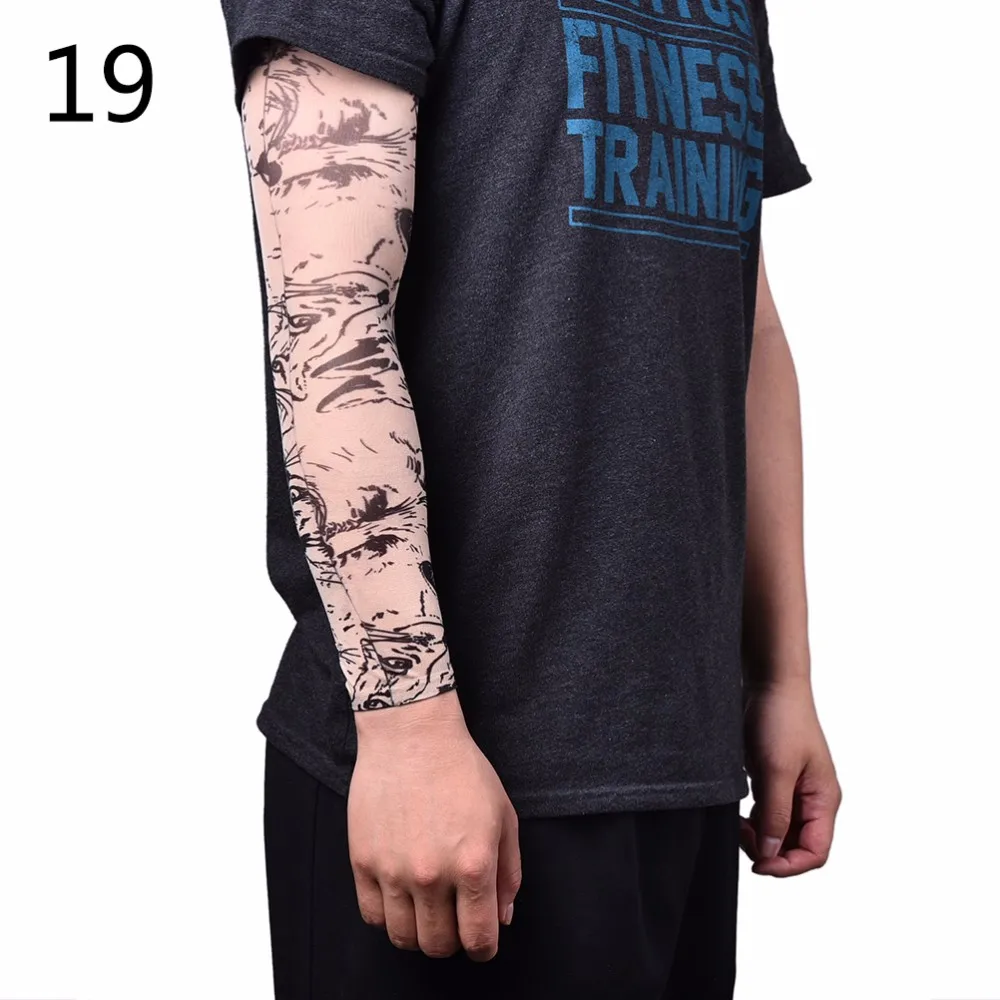 Гетры для рук, защитные нейлоновые эластичные накладные временные тату рукава, дизайнерские чулки для тела, красивые тату для мужчин и женщин