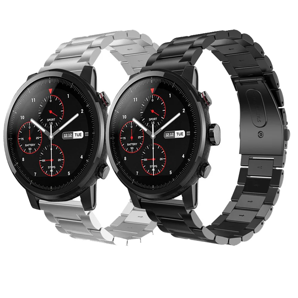 Milans, ремешок из нержавеющей стали для Xiaomi Huami Amazfit GTR Pace Stratos 2/2 S, Смарт-часы 22 мм, ремешок для samsung Galaxy huawei GT Active