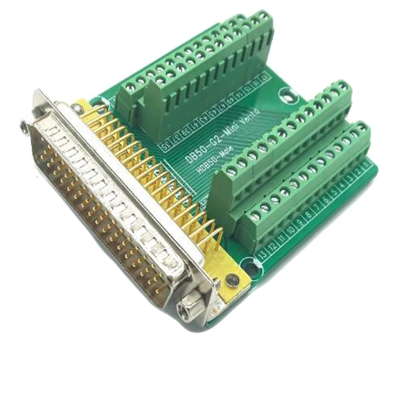 DB50 50 pin женский мужской мини терминал Breakout адаптер для печатной платы DIN рейку