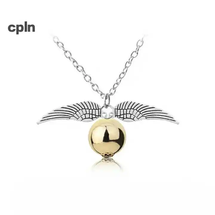 Movie pop jewelry and the Deathly Hallows Golden Snitch Necklace - Окраска металла: Покрытие антикварным серебром