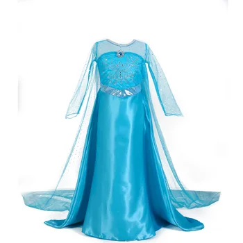 

Halloween Children Clothing Disney Frozen Queen Girls Dress Long Sleeve Princess Dress Princess Elsa Dress Clothes Party Dress