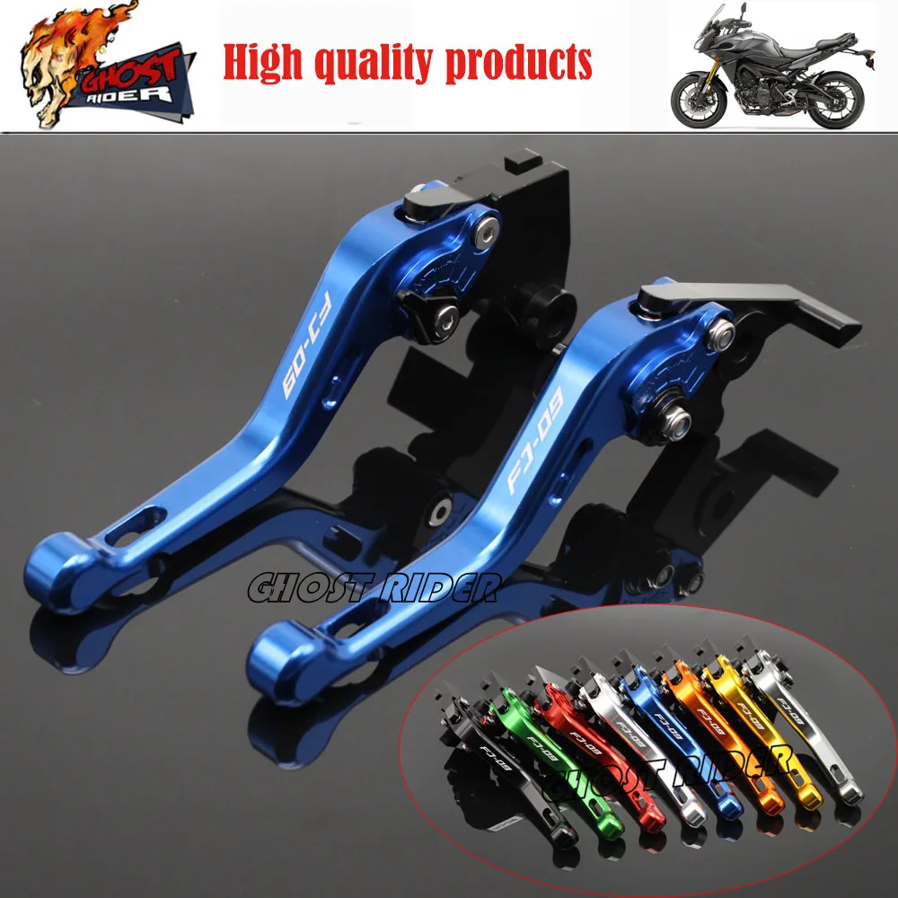 

fits fits for YAMAHA FJ 09 FJ-09 2014-2015 CNC Aluminum Short Brake Clutch Levers LOGO FJ-09 Blue