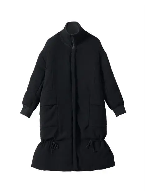 Зимняя куртка Для женщин толстый длинный Для женщин парки свободные женские пальто с хлопковой подкладкой хлеб H823 - Цвет: black