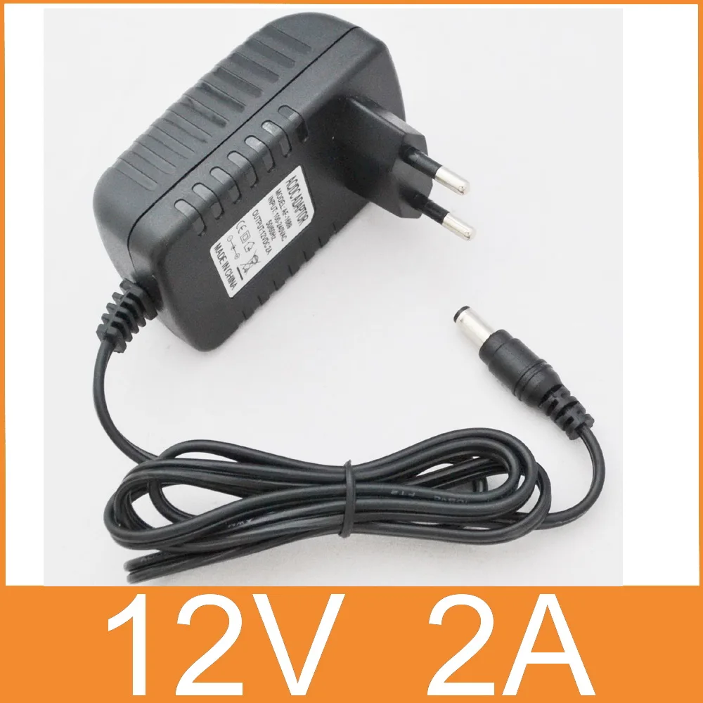 AC 100V-240V Converter 12V 2A Adapter DC Power Supply US Plug 2.5mm x 0.7mm