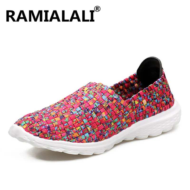 

Ramialali Women Woven Shoes 2018 Summer Breathable Handmade Shoes Fashion Comfortable Women Woven Casual Shoes Sandals