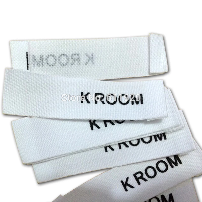 

Free shipping pure white cotton printed labels/Screen Printing white clothing labels/garment printed tags/trademarks/main labels