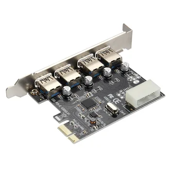 

Hot Sale PCI-E PCI Express to 4 Ports USB 3.0 Hub Controller Card Adapter