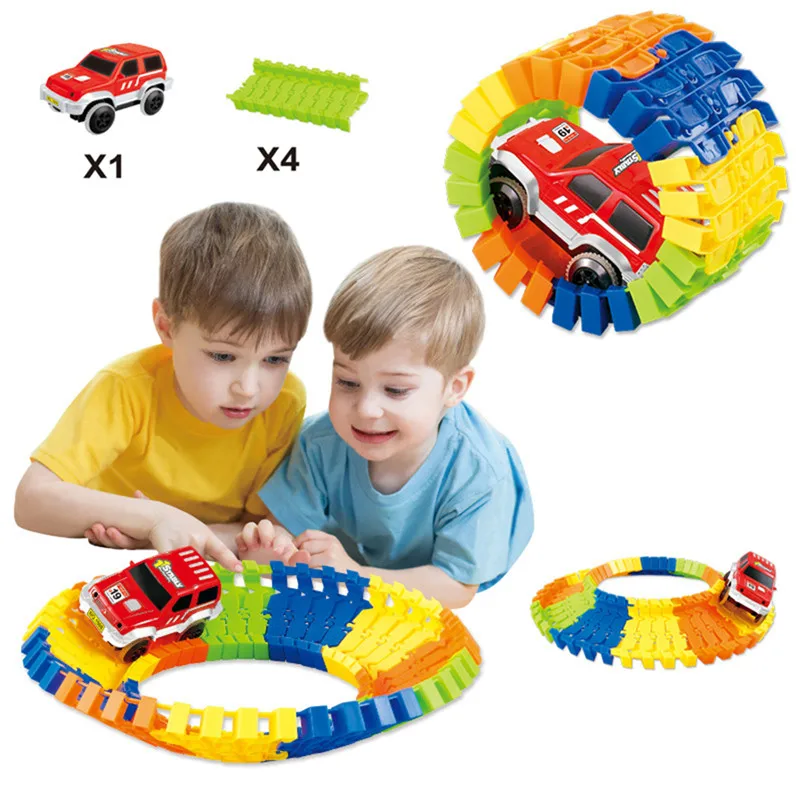 Assembling Building Kits Spiral Track Roller Coaster DIY Toy Electric