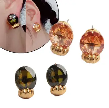 

CSxjd Luxury fashion jewelry Champagne Crystal Cat Claw Earrings