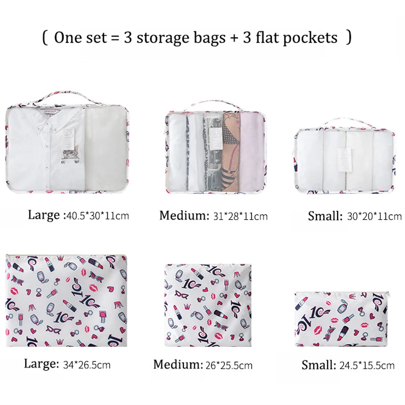 6 шт./компл. мешочек для багажа Органайзер набор сетчатая, для путешествий сумка в сумке органайзер для багажа Упаковка косметичка органайзер для одежды