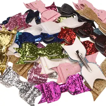 

34pcs Glitter Powder Bow swallow tail Bowknot Sequin Hairbows Bowknot Fashion Hair Accessory Party Hairclips Hairpin