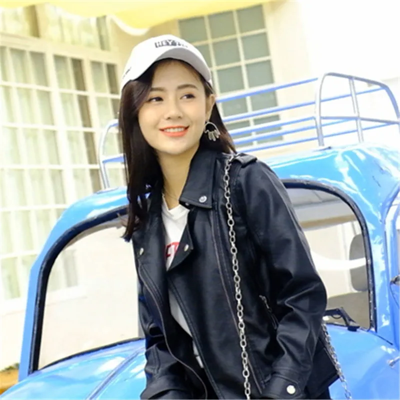 Printemps Veste Haute En Minceur Cuir Surdimensionné Streetwear Bomberjacket Qualité Parka 2018 Femmes Pu Dames BwURqxBdH