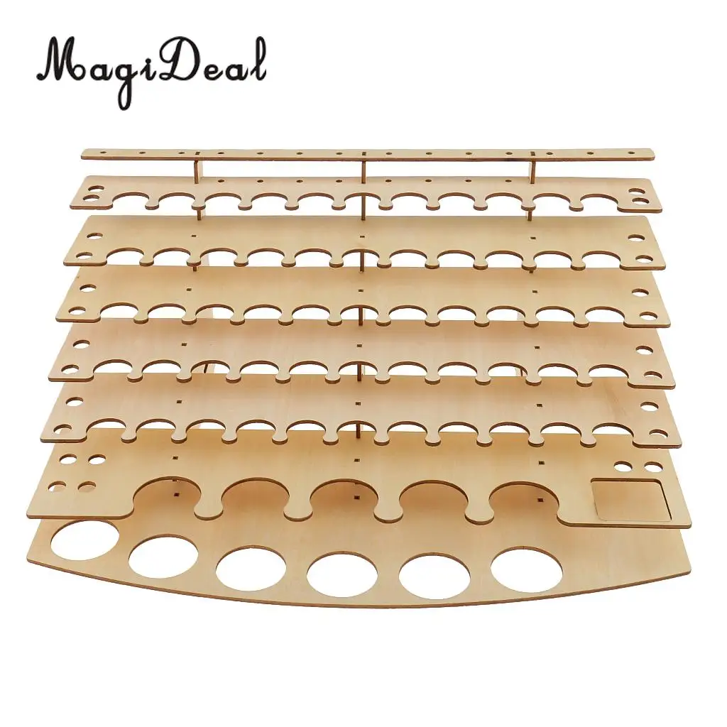 MagiDeal Wooden Paint Bottles Rack Modular Organizer Paint Storage Holder #3 for Studio Storing Paints Brushes Modeling Tools