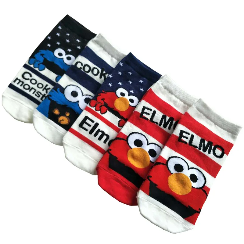 

Fashion Novelty Cartoon Sesame Street Cosplay Socks Elmo Cookie Monster Funny Cute Women Sock Autumn Comfortable Cotton Socks