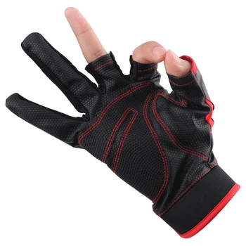 

2Pcs/Set Fishing Gloves Exposed Three Fingers Non-Slip Warm Leather Quick-Drying Half Finger Gloves Cycling Fishing Supplies