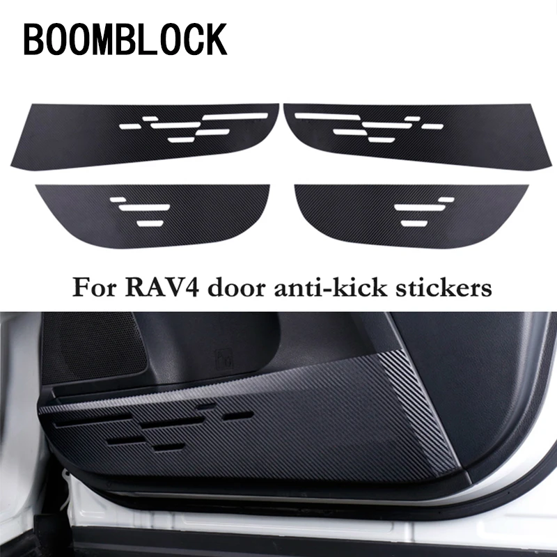 

4pcs/set Auto Car styling 3D Door Anti Kick Pad Mat Stickers For Toyota RAV4 Corolla 2014 2015 2016 Carbon Fiber Accessories