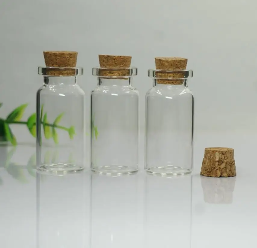 500pcs 8ml Small Cute Glass Bottles Vials With Cork Corks Stopper mini
