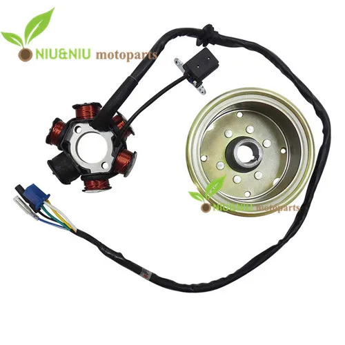 Magneto Stator 6 Coils Pole for GY6 Moped Scooter Sunl Roketa Vespa ATV Quad Go Kart Buggy Motorcycle Motocross |