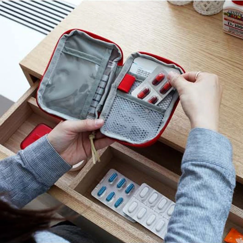 Мини аптечка сумка Портативная упаковка для лекарств для путешествий Набор для экстренных ситуаций сумки маленький медицинский Органайзер для хранения