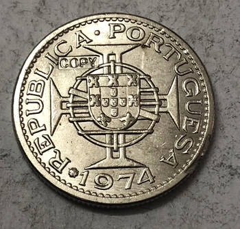 

1974 Angola 5 Escudos Copper-Nickel Coin Copy