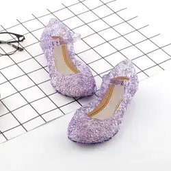 2019 г. Летние сандалии для девочек хрустальные туфельки Золушки, Детская Водонепроницаемая дышащая легкая одежда на высоком каблуке