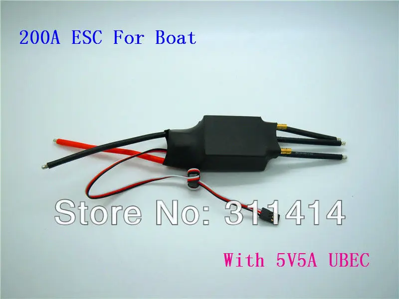 2pcs/lot 200A WaterProof Brushless ESC 2-7S Lipo with 5V/5A UBEC For Boat With Water-cooling System + Free Shipping Promotion | Игрушки и