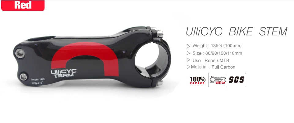 ULLICYC ультра легкий UD полный углерод 6/17 градусов детали для велосипеда/Велосипедный вынос руль MTB части 31,8*70-120 мм